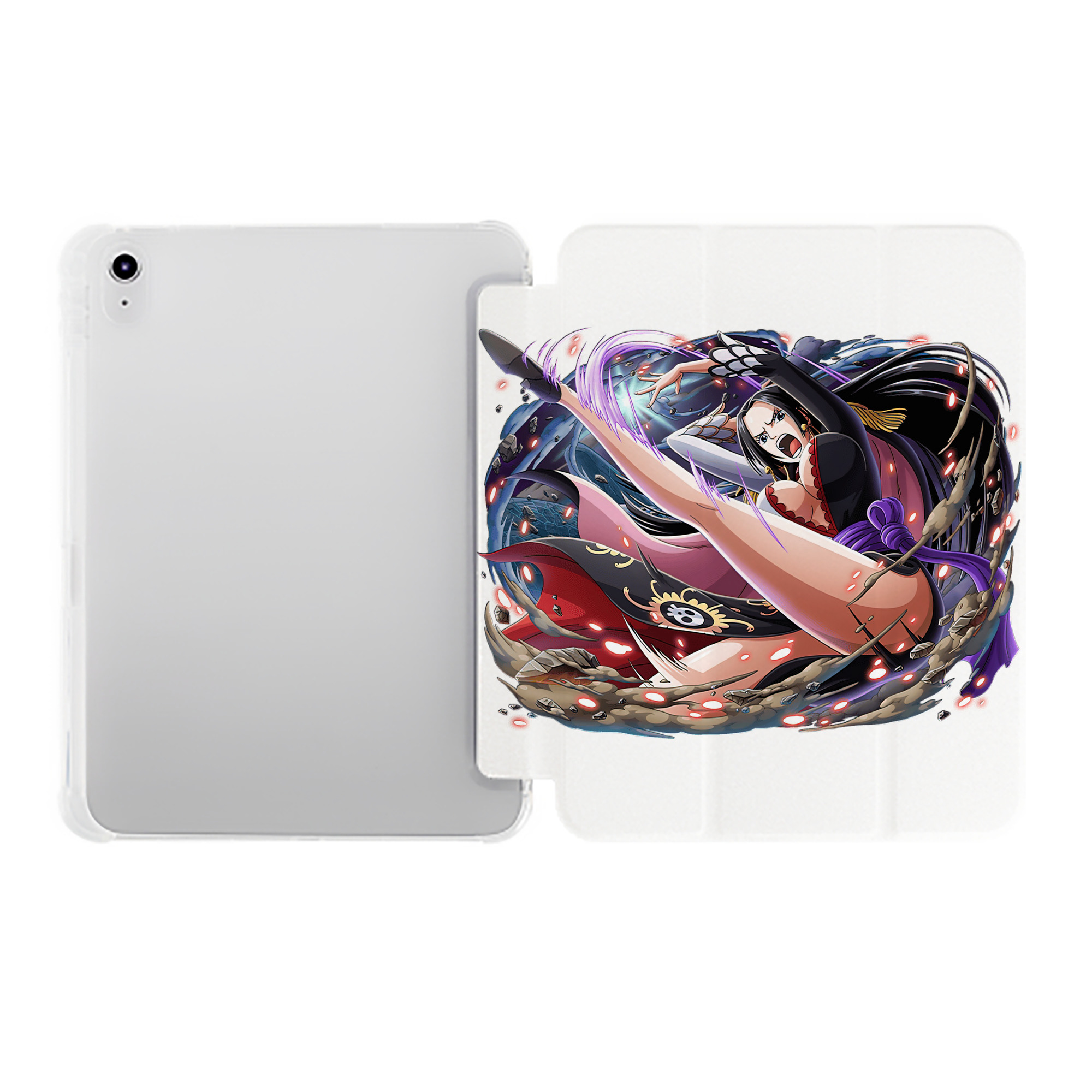 （画像用） ワンピース ボア・ハンコック ONE PIECE Boa·Hancock IPad ケース ペン収納付き 三つ折りスタンド PUレザー×シリコン 対応機種9.5/10.5/10.9インチ